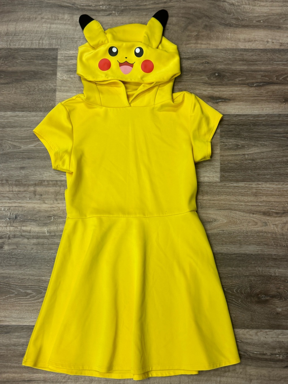 Pokemon Pikachu Hooded Fit and Flare Short Sleeve Mini Dress Women’s Medium